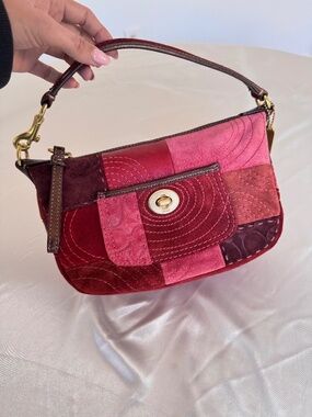 Vintage Coach Legacy Ergo Patchwork Suede & Leather Shoulder Bag
